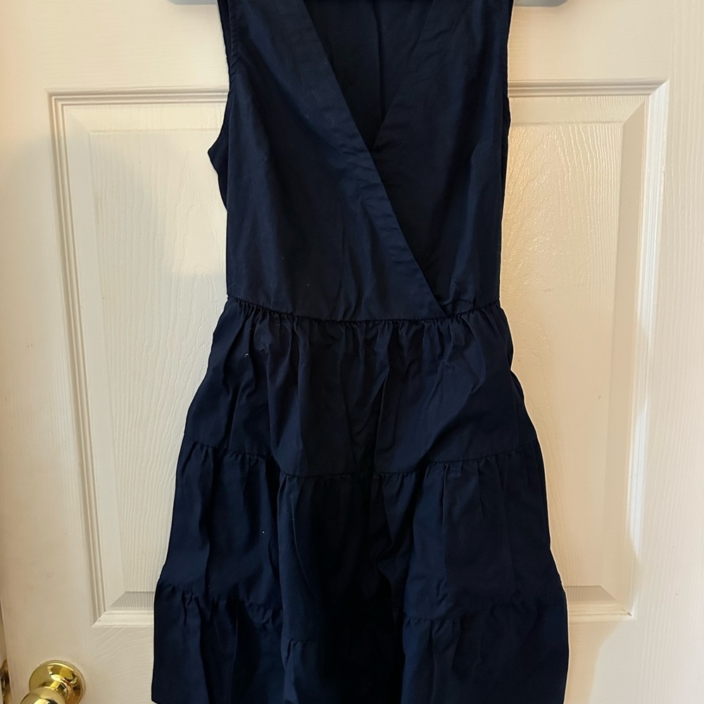 J. Crew - Navy Tiered Sleeveless V-Neck Dress